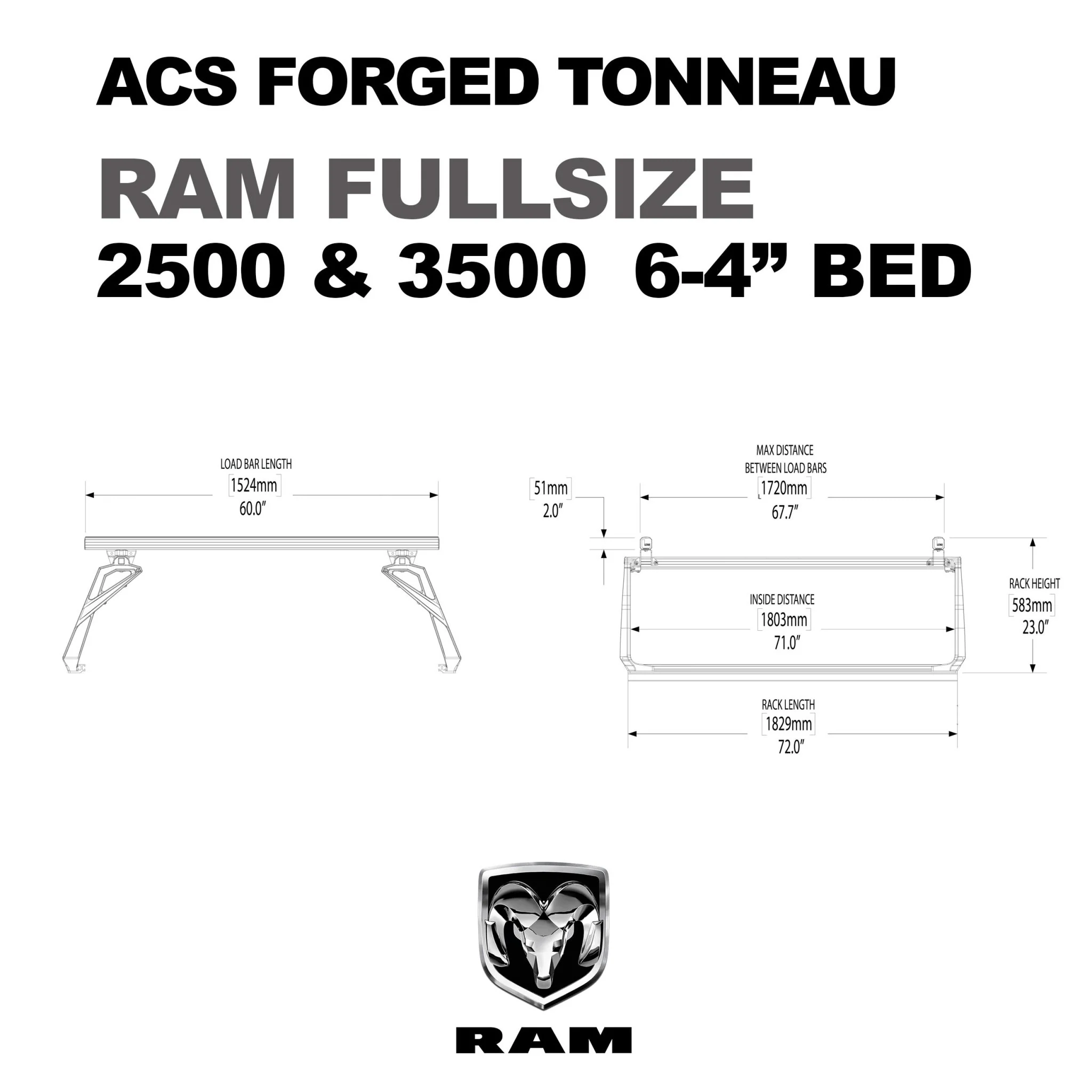 ACS FORGED TONNEAU - RACK ONLY - RAM - Image 9
